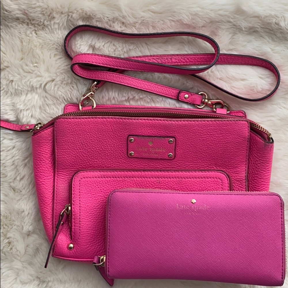 Kate Spade hot pink wallet & purse.